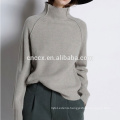 PK18CH007 lady cashmere pullover fashion high neck loose neck turtle neck loose woman sweater